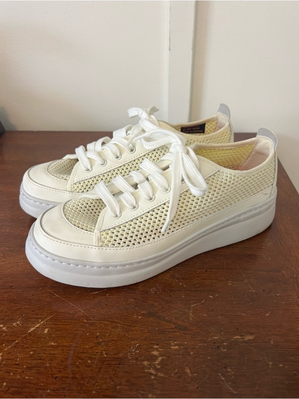 Camper Women’s Cream and White Mesh Platform Sneakers size 38 (US 7)